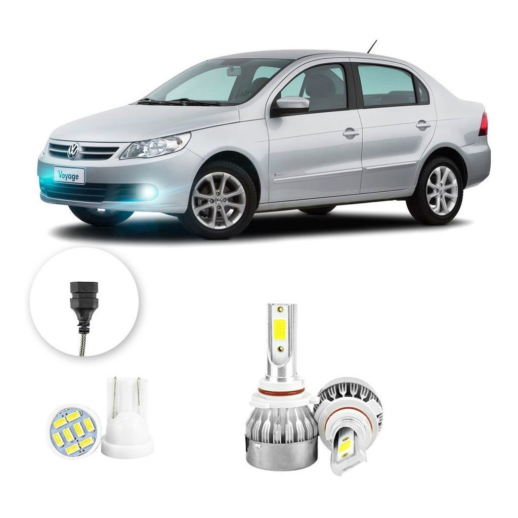 Lampada Farol Milha Led Volkswagen Voyage 09 A 2012 20000lm Lampada Farol Milha Led Volkswagen Voyage 09 A 2012 20000lm
