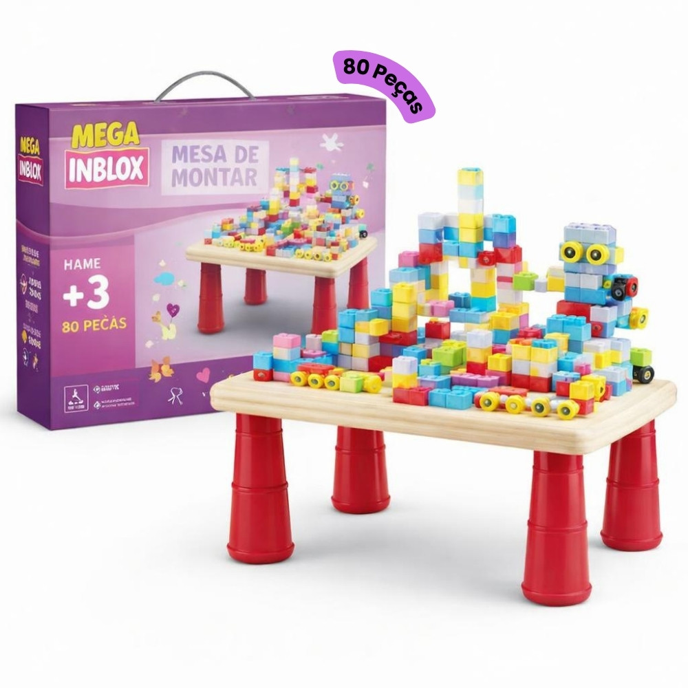 Mesa de Montar Infantil Parque Diversões Princesa Interativa 80 Peças Educativo Brinquedo Menina Mesa de Montar Infantil Parque Diversões Princesa Interativa 80 Peças Educativo Brinquedo Menina