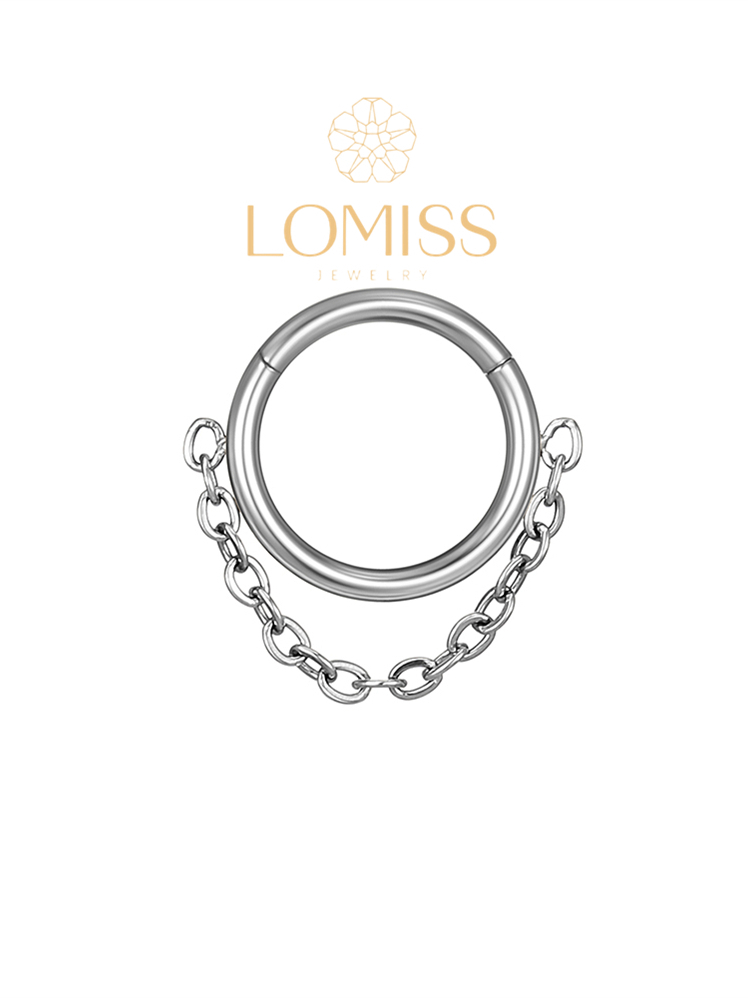 Piercing Conch banhado PVD GOLD 18k AÇo CirÚrgico Argola Segmento Articulado Com Correntinha《Lomiss piercing》 Piercing Conch banhado PVD GOLD 18k AÇo CirÚrgico Argola Segmento Articulado Com Correntinha《Lomiss piercing》