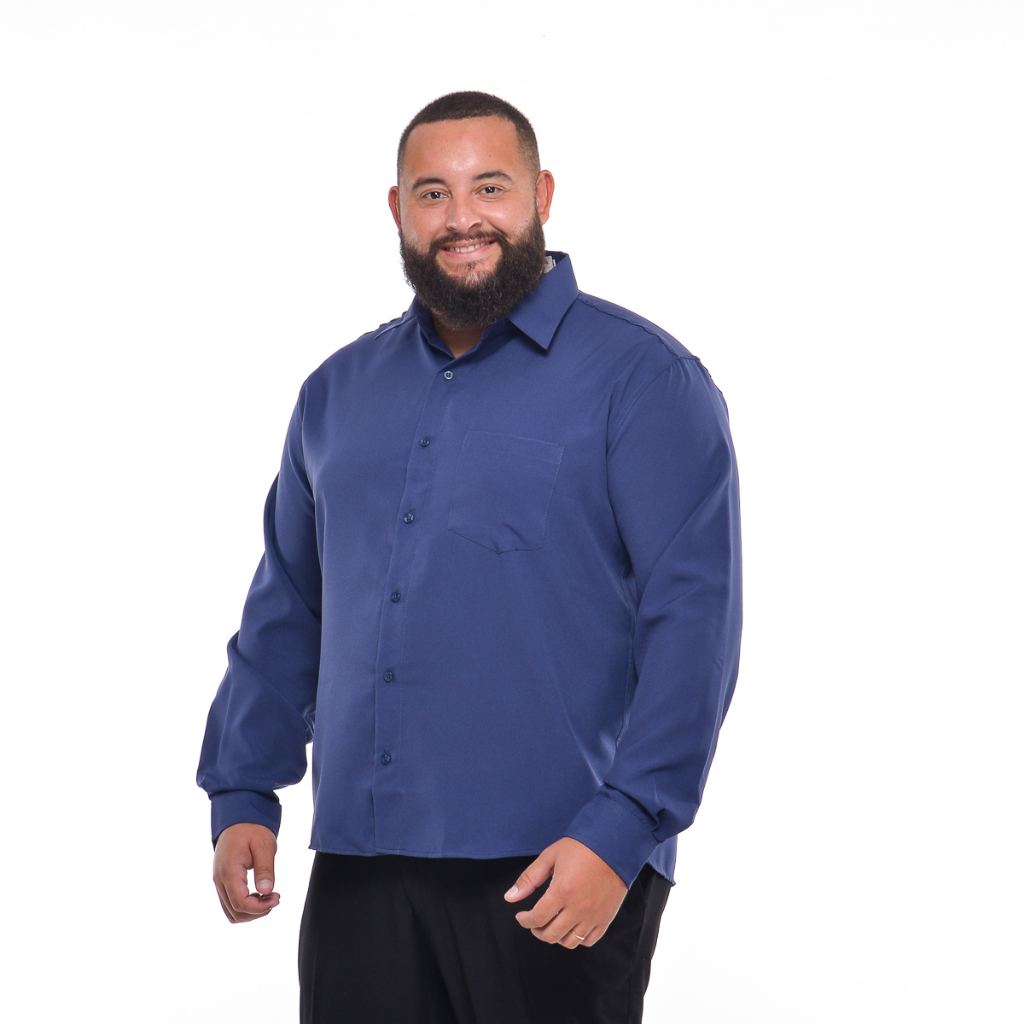 Camisa Camiseta Extra Grande Plus Size Social Masculina Manga Longa Premium Luxo Camisa Camiseta Extra Grande Plus Size Social Masculina Manga Longa Premium Luxo