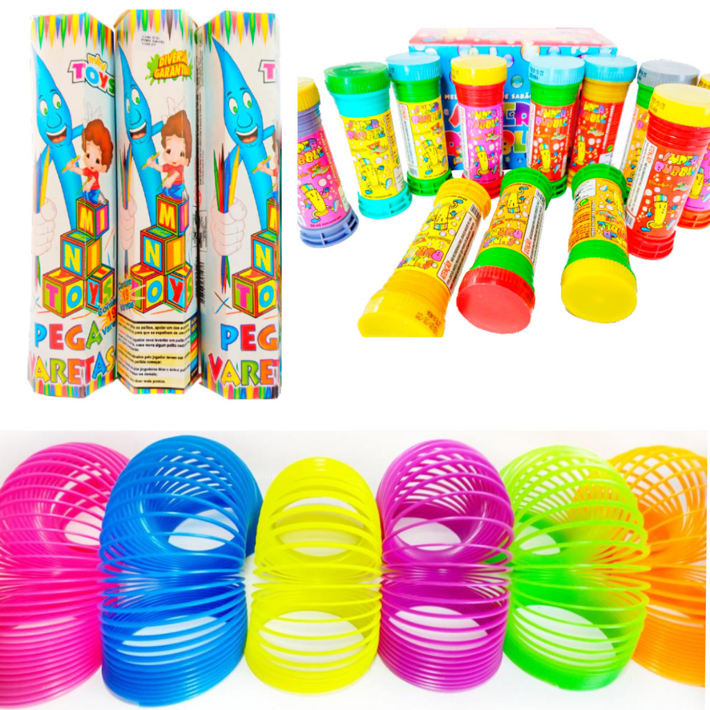 10 Mola Maluca + 10 Jogo Pega Vareta + 10 Bolha De Sabão Kit Festa Lembrancinha Aniversario Prenda 10 Mola Maluca + 10 Jogo Pega Vareta + 10 Bolha De Sabão Kit Festa Lembrancinha Aniversario Prenda