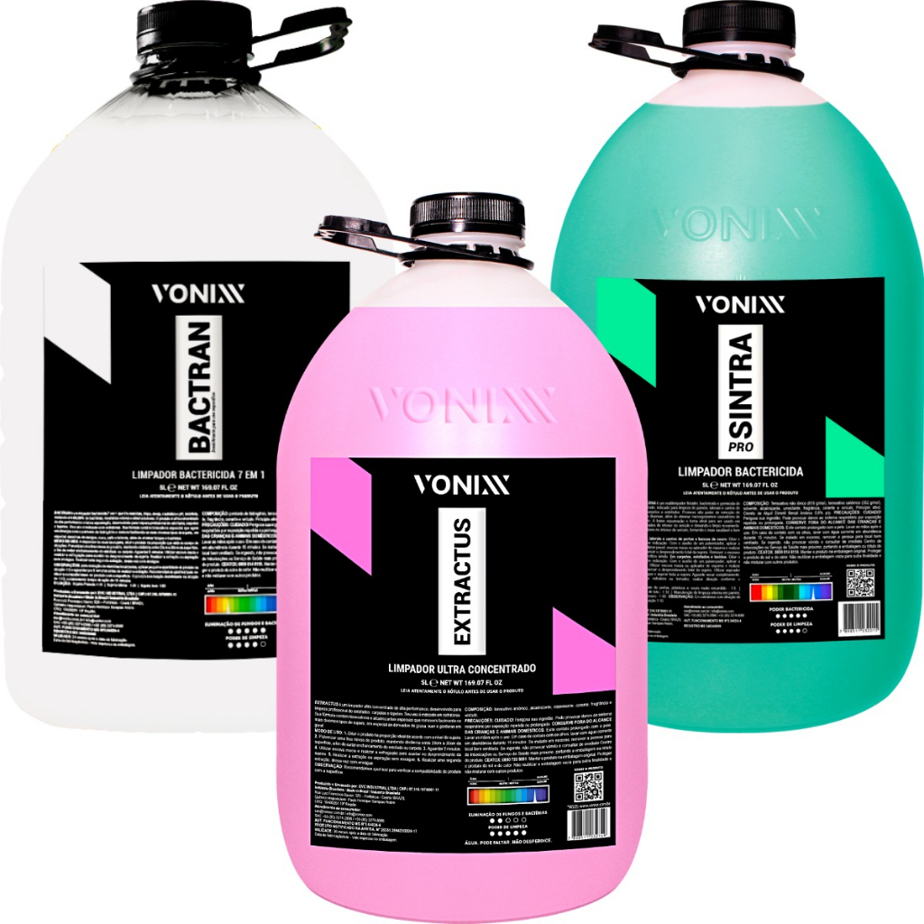 Kit Higienização Extractus Bactran Sintra Pro 5L Vonixx Kit Higienização Extractus Bactran Sintra Pro 5L Vonixx