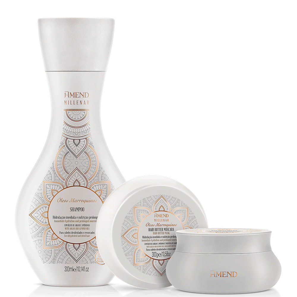 AMEND KIT MILLENAR ÓLEOS MARROQUINOS | 2 PRODUTOS AMEND KIT MILLENAR ÓLEOS MARROQUINOS | 2 PRODUTOS