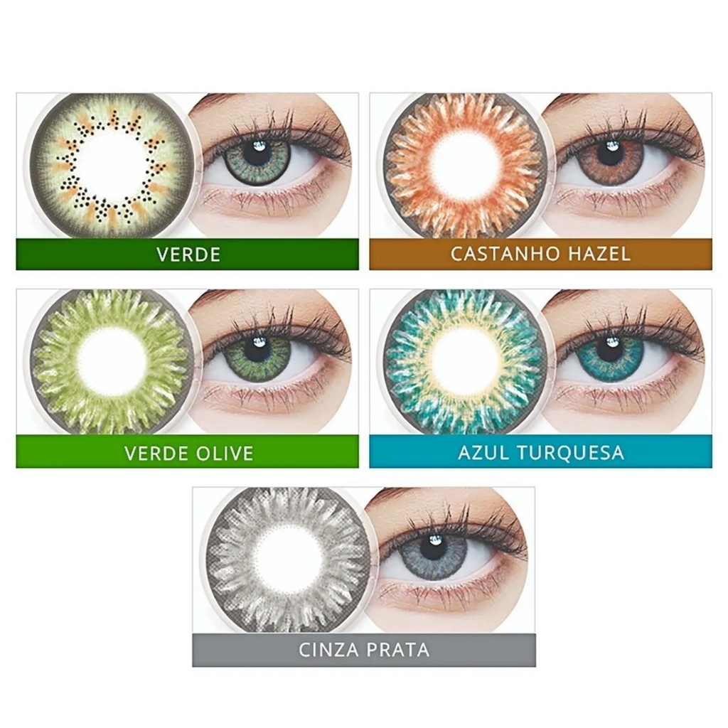 Lente De Contato Colorida SEM GRAU Biosoft Uso Bimensal + Estojo Lente De Contato Colorida SEM GRAU Biosoft Uso Bimensal + Estojo