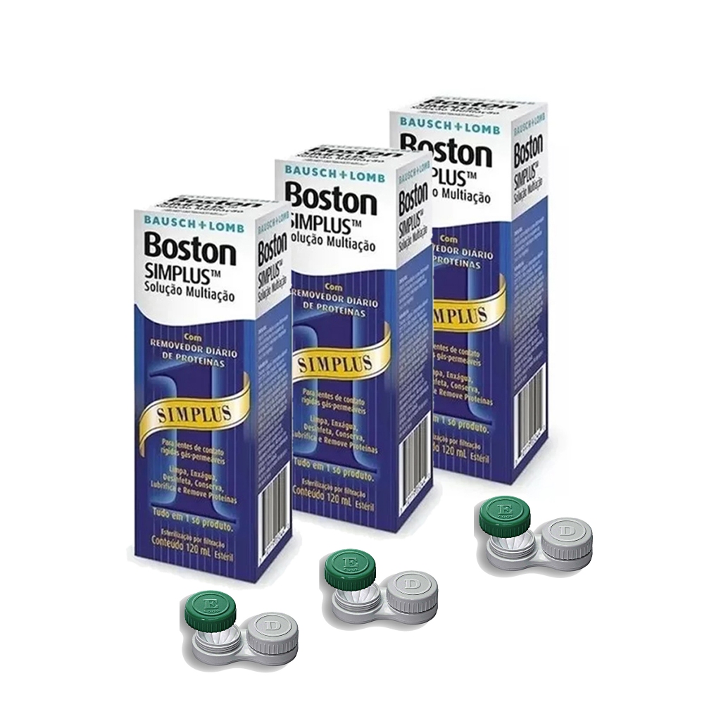 Solução Bausch + Lomb Boston Simplus 120ML – 3 Caixas + Economia Solução Bausch + Lomb Boston Simplus 120ML – 3 Caixas + Economia