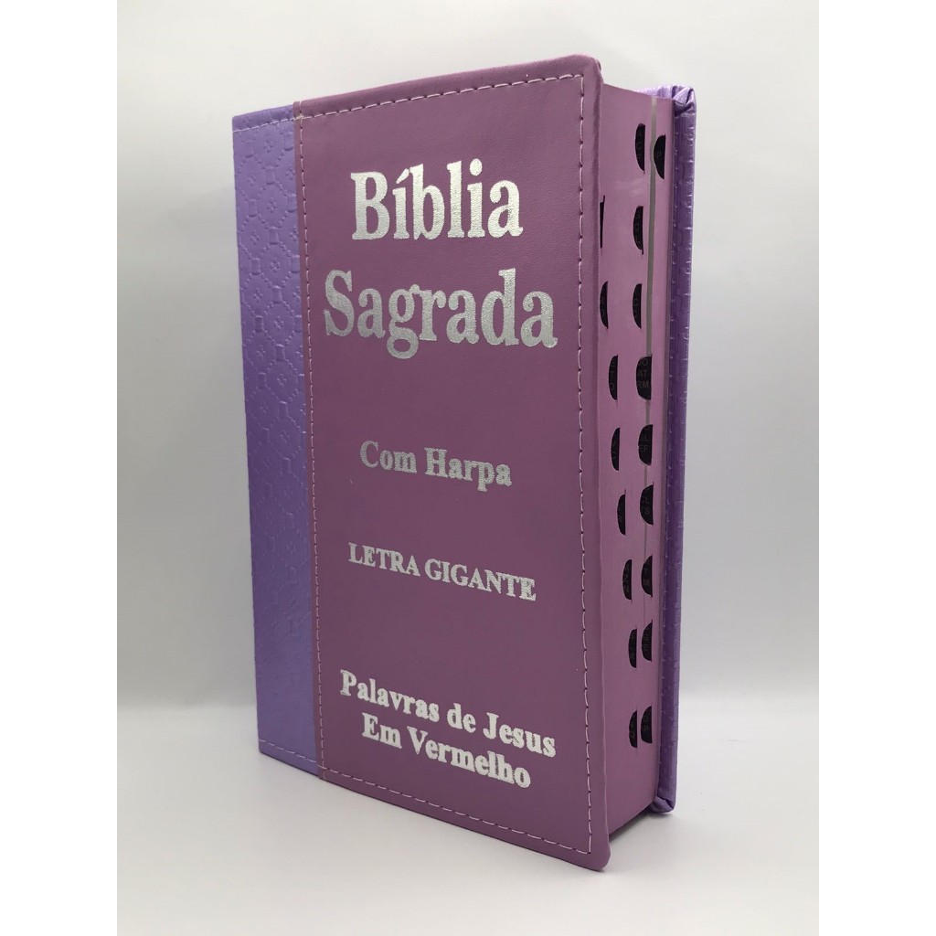 Bíblia Sagrada Tamanho Grande Com Harpa Palavras de Jesus em vermelho Faixa Lilás Bíblia Sagrada Tamanho Grande Com Harpa Palavras de Jesus em vermelho Faixa Lilás