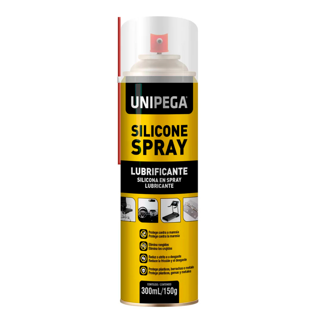 Silicone Em Spray Lubrificante Multiuso Unipega De 300ml Protege e Lubrifica Silicone Em Spray Lubrificante Multiuso Unipega De 300ml Protege e Lubrifica
