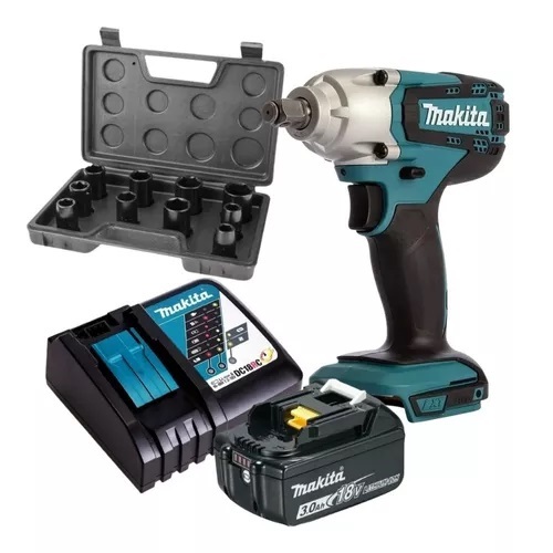 Chave De Impacto Bateria Makita Dtw190 18v Com Soquetes Chave De Impacto Bateria Makita Dtw190 18v Com Soquetes