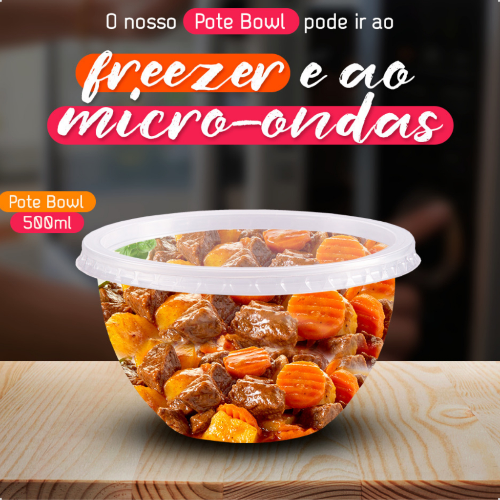 Kit 20 Pote Bowl Descartável 250ml P Freezer E Microondas Kit 20 Pote Bowl Descartável 250ml P Freezer E Microondas