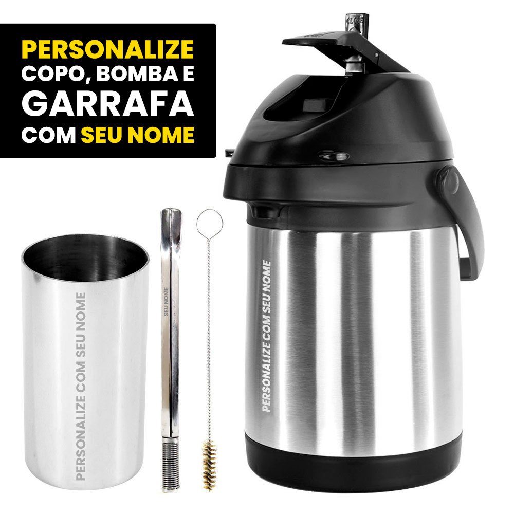Kit Tereré Inox Garrafa Copo Bomba Bojo Quadrada 04 – Personalize Seu Nome Kit Tereré Inox Garrafa Copo Bomba Bojo Quadrada 04 – Personalize Seu Nome
