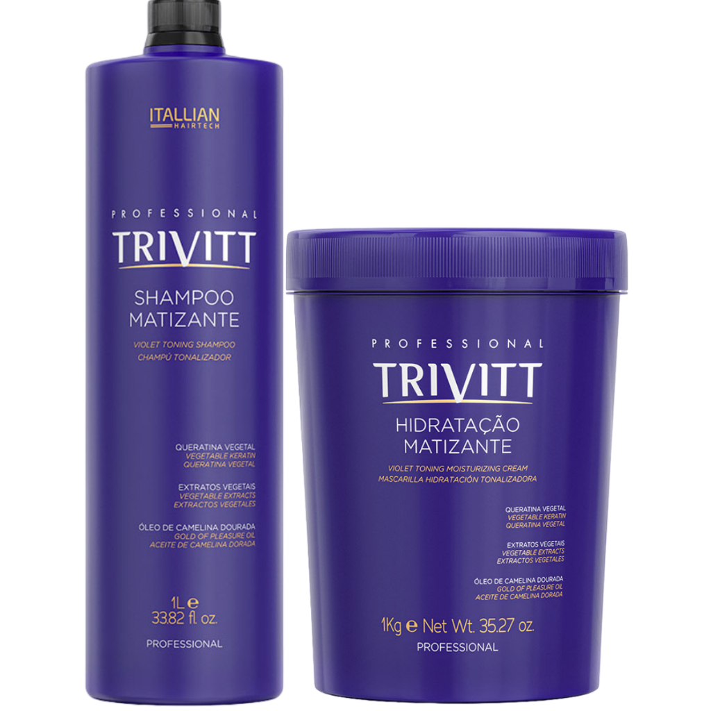 Kit Profissional Matizante Mascara E Shampoo Itallian Trivitt – Loiros e Grisalhos Kit Profissional Matizante Mascara E Shampoo Itallian Trivitt – Loiros e Grisalhos