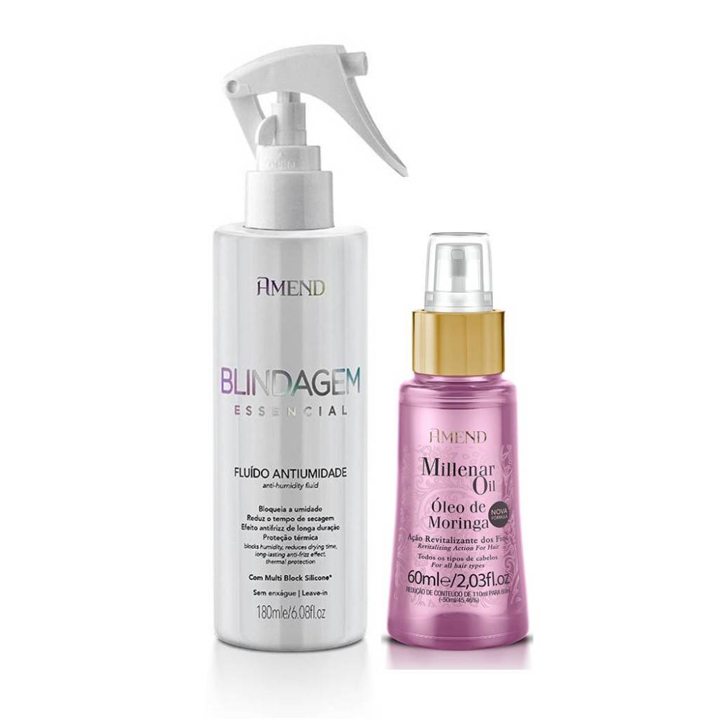 Kit Amend Com Fluido Antiumidade Blindagem Essencial 180ML + Óleo De Moringa 60ml Kit Amend Com Fluido Antiumidade Blindagem Essencial 180ML + Óleo De Moringa 60ml