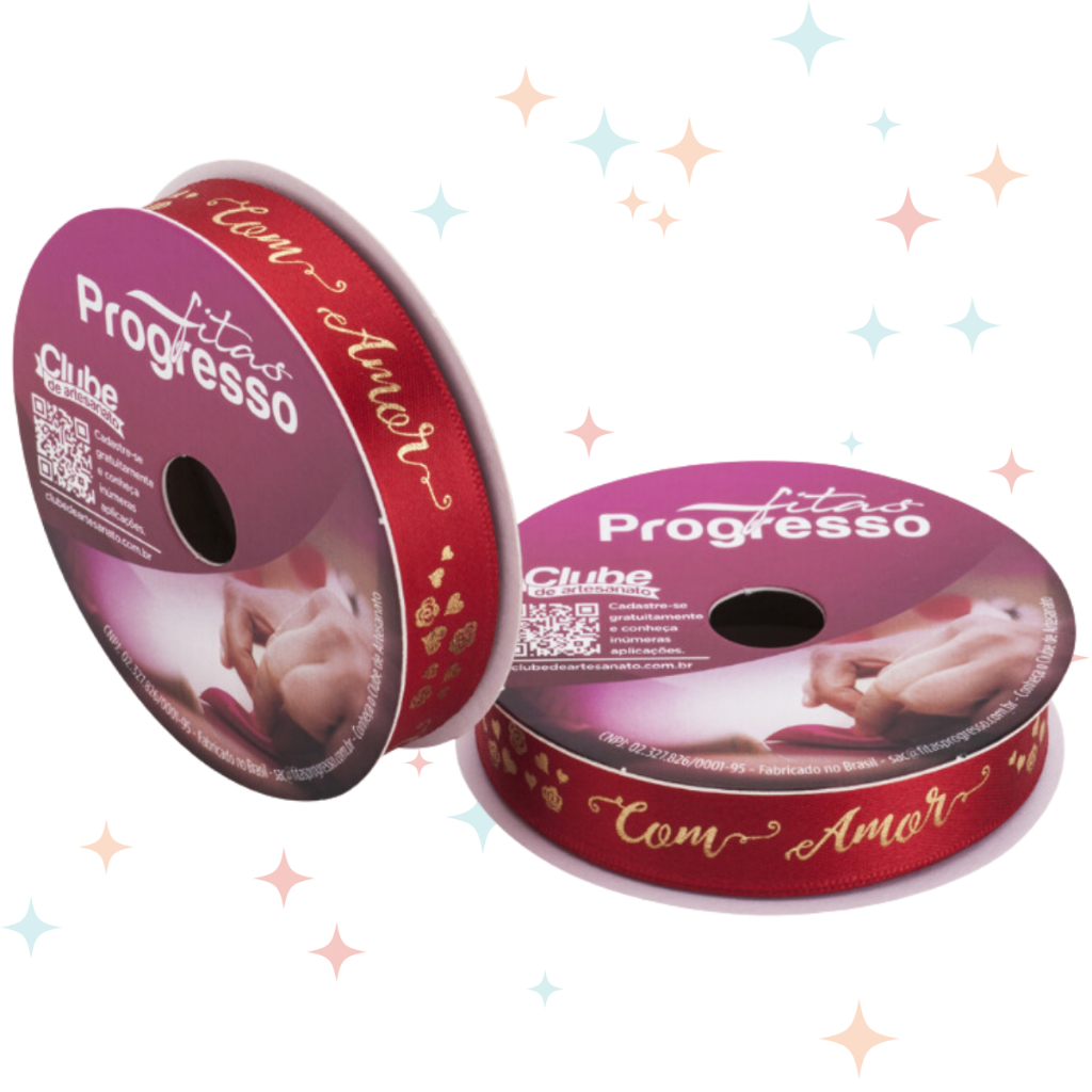 Fita em Cetim 15mmx10m Com Amor Vermelho com Dourado – 294 – Fitas Progresso – Rizzo Distribuidora Fita em Cetim 15mmx10m Com Amor Vermelho com Dourado – 294 – Fitas Progresso – Rizzo Distribuidora