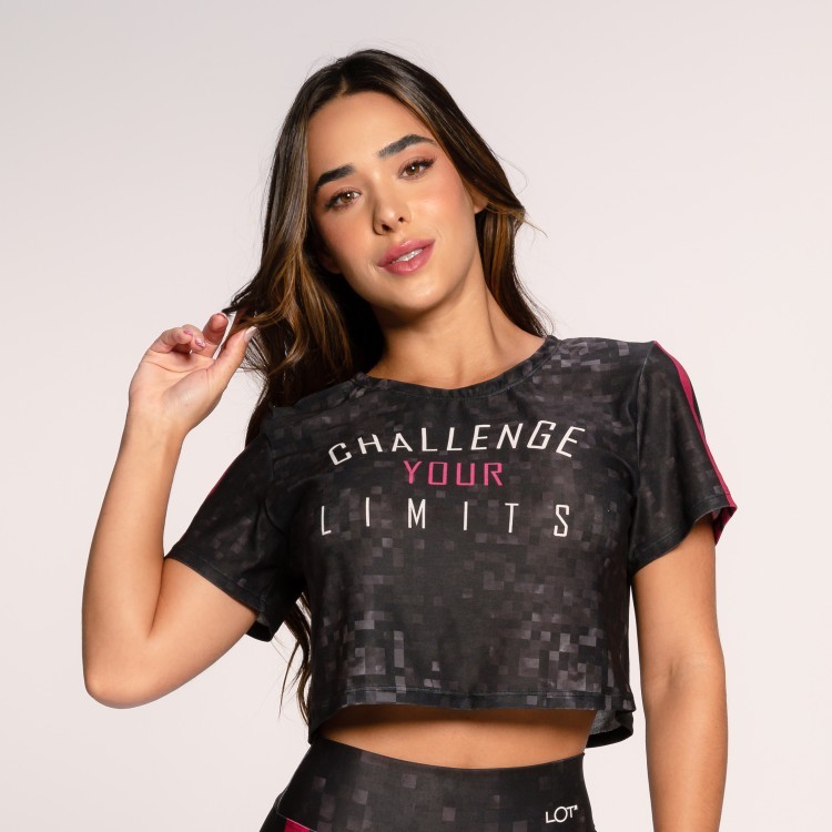 Cropped Fitness Feminino Estampado Básico Academia Challenge Cropped Fitness Feminino Estampado Básico Academia Challenge