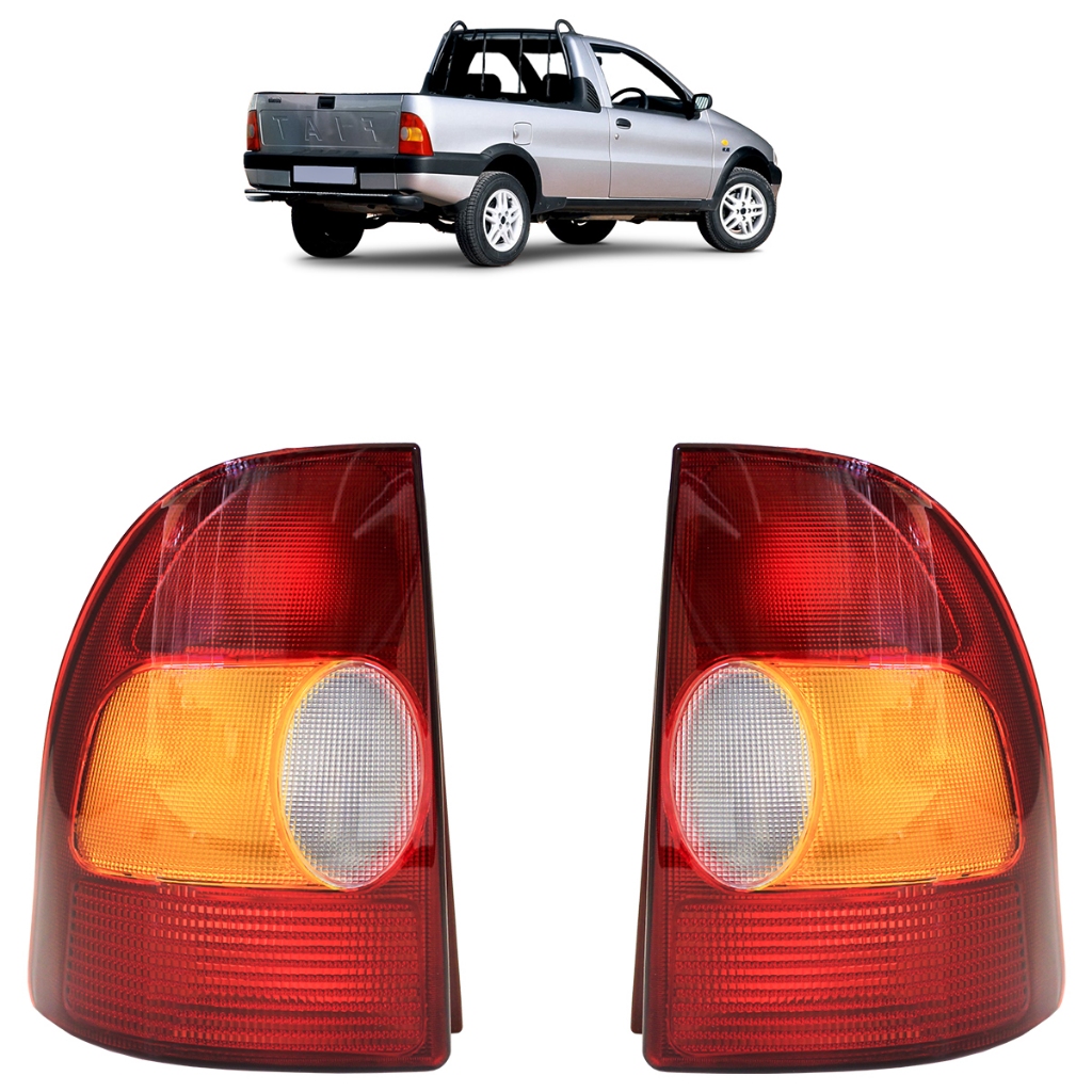 Lanterna Traseira Strada 1996 1997 1998 1999 2000 tricolor Carcaça Vermelha Lente Estriada Lanterna Traseira Strada 1996 1997 1998 1999 2000 tricolor Carcaça Vermelha Lente Estriada