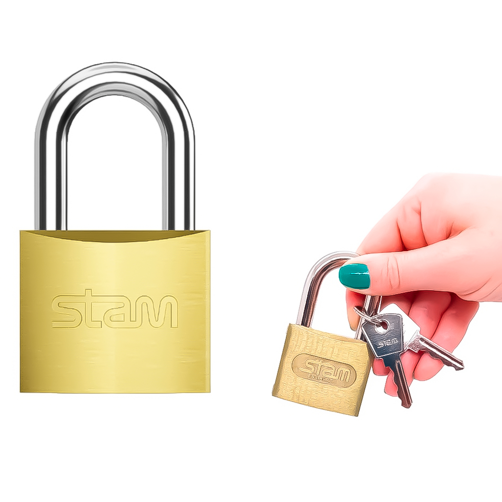 Cadeado Zamac Latão 45mm Stam Para Portões Janelas Armários Malas Segurannça Com Chave Resistente Cadeado Zamac Latão 45mm Stam Para Portões Janelas Armários Malas Segurannça Com Chave Resistente