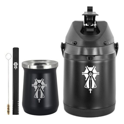 Kit Tereré Garrafa Térmica 2.5l Copo 236ml Agronimia Santa Kit Tereré Garrafa Térmica 2.5l Copo 236ml Agronimia Santa