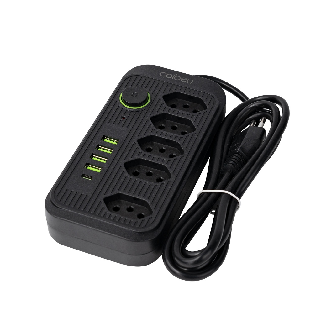 COIBEU Extensão Elétrica 2m/5m 10A 5 Tomadas 4 USB 1 Tipo-C Universal Bivolt Power 110v/220v WKC-541 COIBEU Extensão Elétrica 2m/5m 10A 5 Tomadas 4 USB 1 Tipo-C Universal Bivolt Power 110v/220v WKC-541