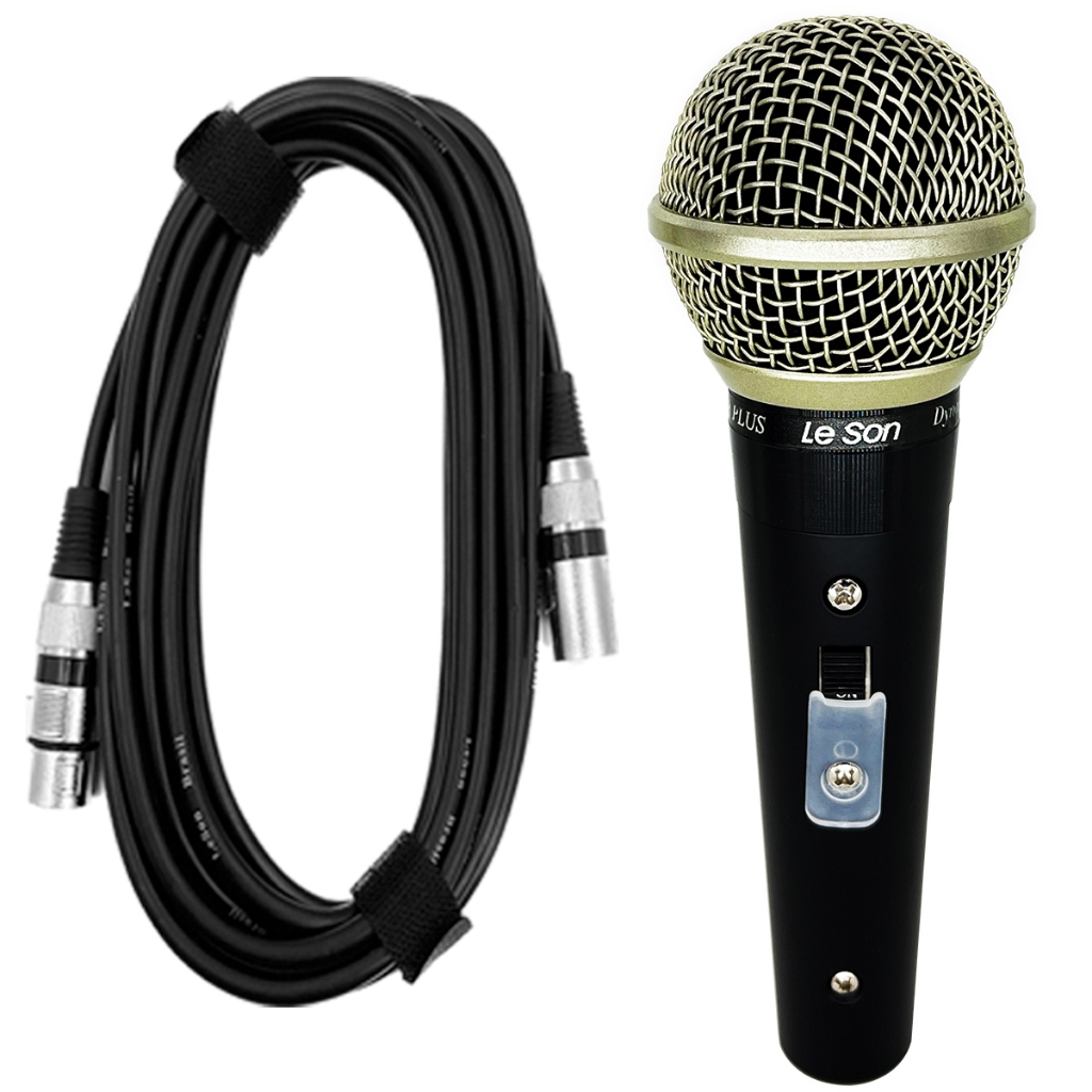 Microfone Dinamico Le Son Sm-58 Plus – Metalico Profissional Com Cabo 5 Metros