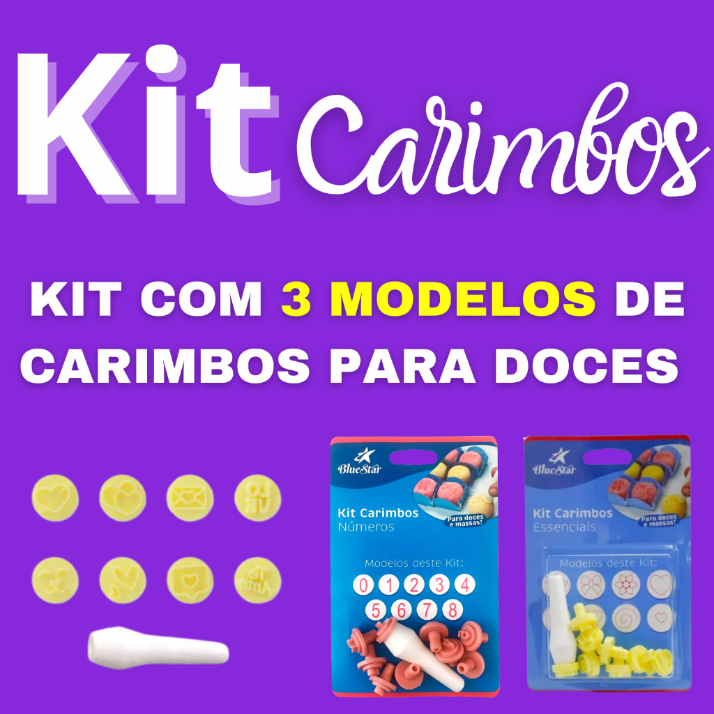 KIT Carimbos para doces com 3 Modelos Blue Star Chocobraz KIT Carimbos para doces com 3 Modelos Blue Star Chocobraz