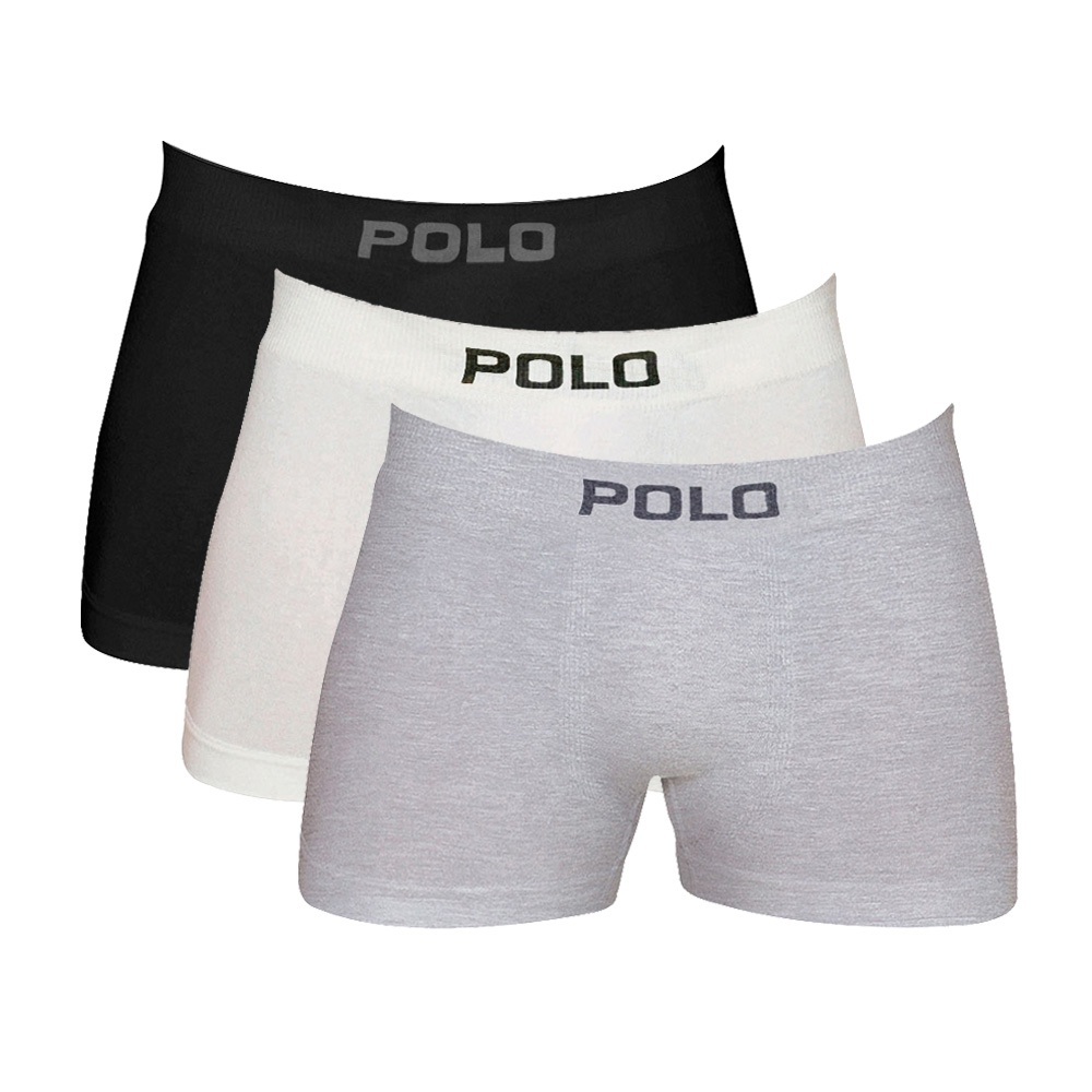 Kit C/3 Cuecas Boxer Polo 781 Algodão Sem Costura Sortido Kit C/3 Cuecas Boxer Polo 781 Algodão Sem Costura Sortido
