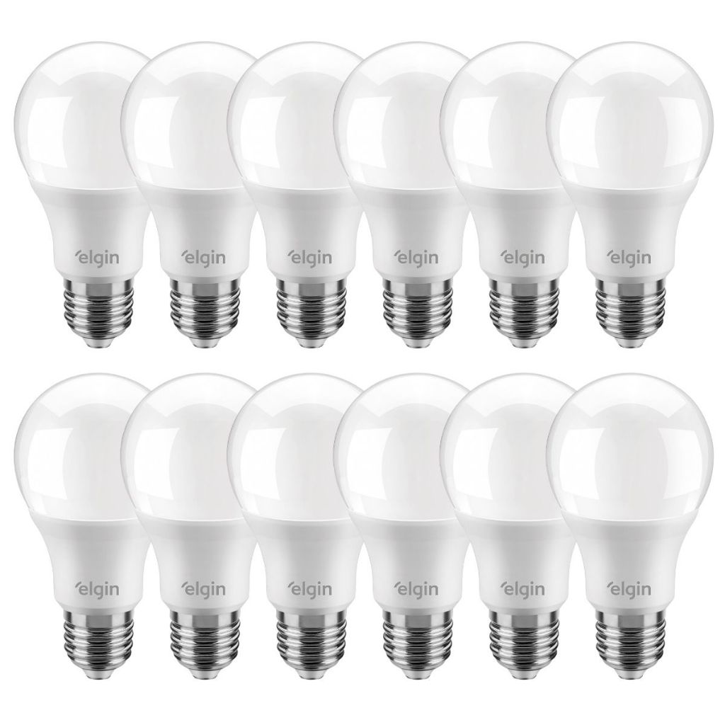 Kit 12 Lâmpadas Led Bulbo 15w E27 6500k Branco Frio ELGIN Inmetro Kit 12 Lâmpadas Led Bulbo 15w E27 6500k Branco Frio ELGIN Inmetro