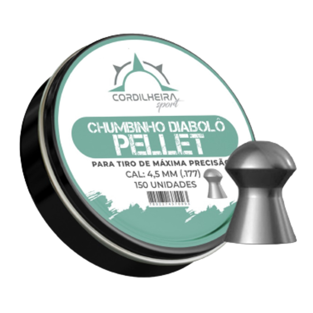 Chumbinho Cordilheira Pellet Diabolô (MAX POP) 4,5mm | 150 Unidades Preto Chumbinho Cordilheira Pellet Diabolô (MAX POP) 4,5mm | 150 Unidades Preto
