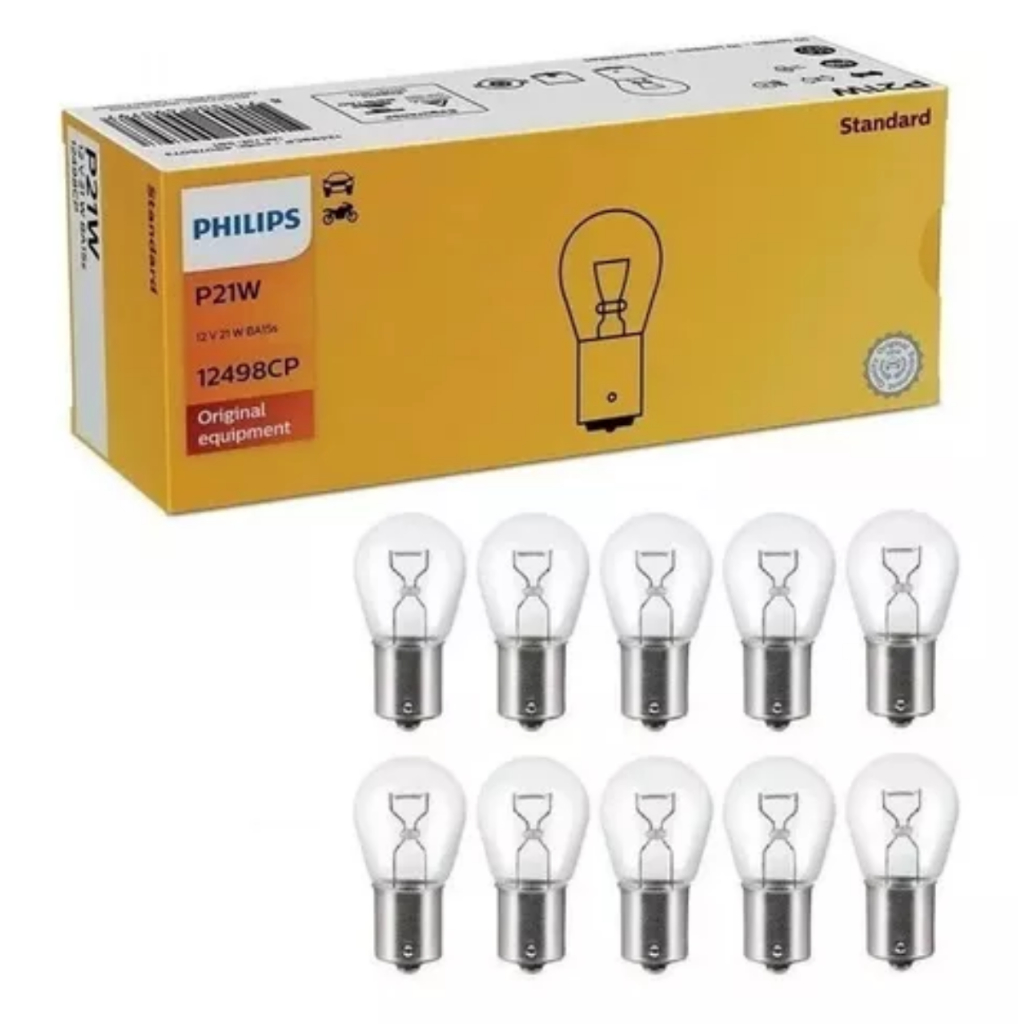 10 Lâmpada Freio Lanterna Philips Original 12v P21w 1 Polo 10 Lâmpada Freio Lanterna Philips Original 12v P21w 1 Polo