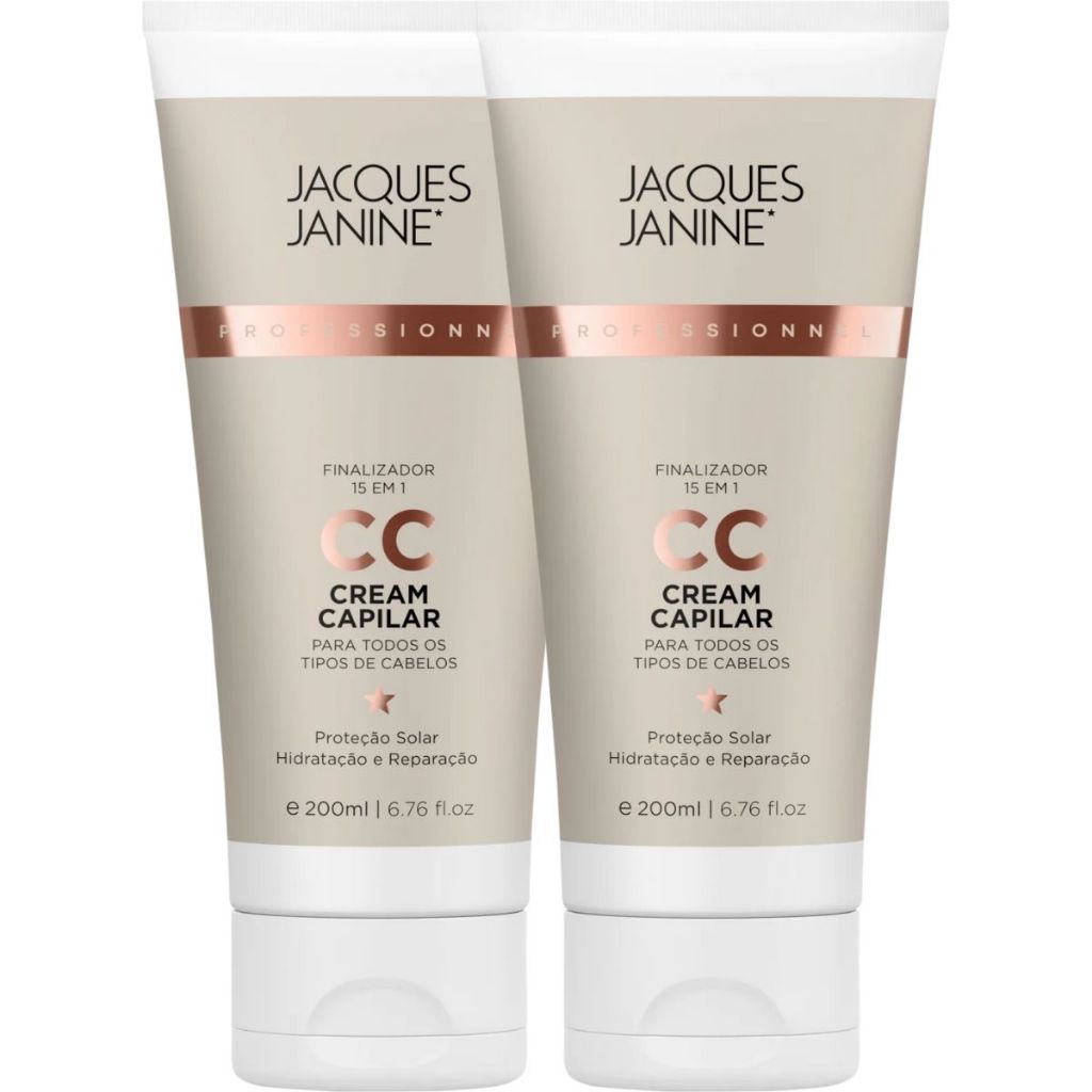 Kit Jacques Janine CC Cream Capilar Duo Finalizador Leave-In Termoativo 200ml Kit Jacques Janine CC Cream Capilar Duo Finalizador Leave-In Termoativo 200ml