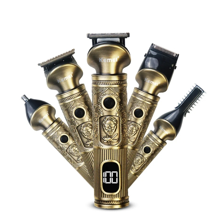 Kemei KM1637 Digital 5 em 1Kit de cuidados com a pele com baterias de lítio Aparador de pelo Sem Fio Kemei KM1637 Digital 5 em 1Kit de cuidados com a pele com baterias de lítio Aparador de pelo Sem Fio