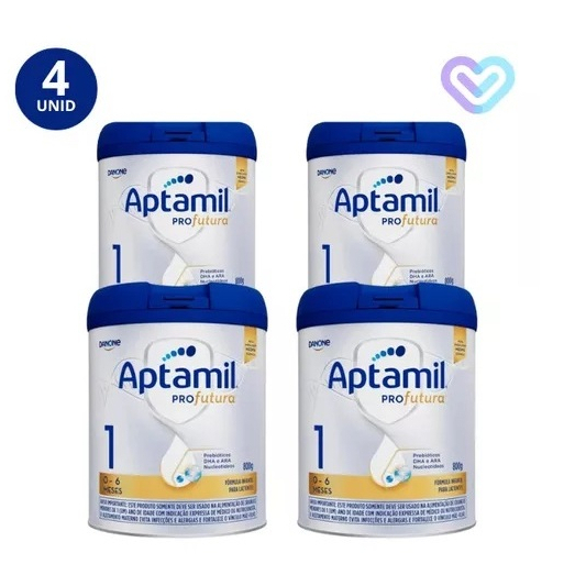 Kit 4x Fórmula Infantil Aptamil Profutura 1 Danone Lata De 800g Kit 4x Fórmula Infantil Aptamil Profutura 1 Danone Lata De 800g