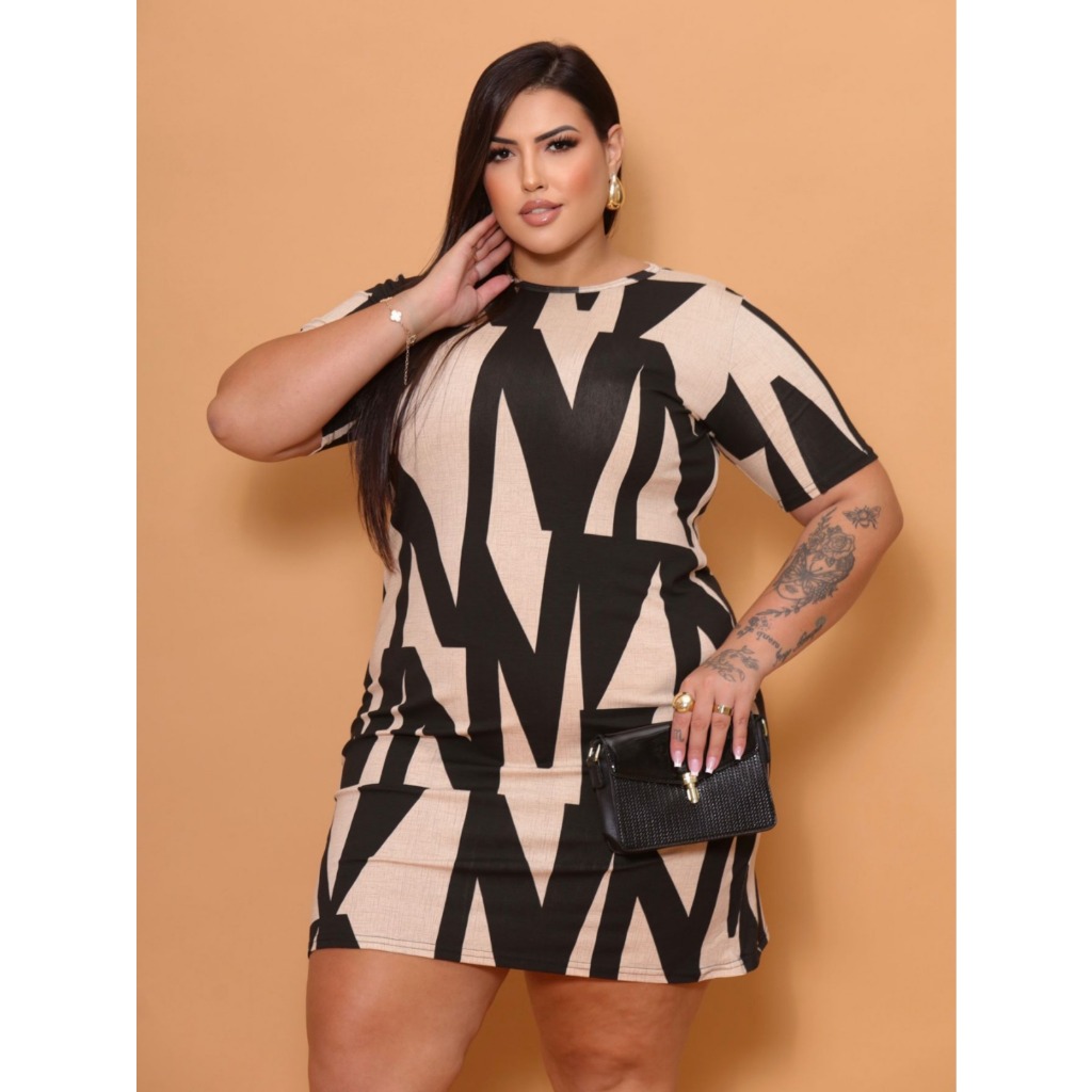 VESTIDO básico lindo Plus Size Curve Curvy grande camisetão várias cores VESTIDO básico lindo Plus Size Curve Curvy grande camisetão várias cores