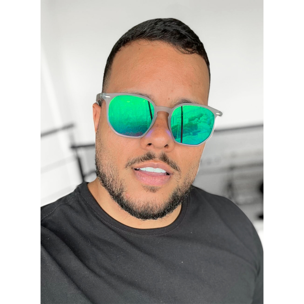 Óculos de Sol Hexagonal Cinza Transparente Fosco Espelhado Premium Flexível uv400 Feminino Masculino Óculos de Sol Hexagonal Cinza Transparente Fosco Espelhado Premium Flexível uv400 Feminino Masculino