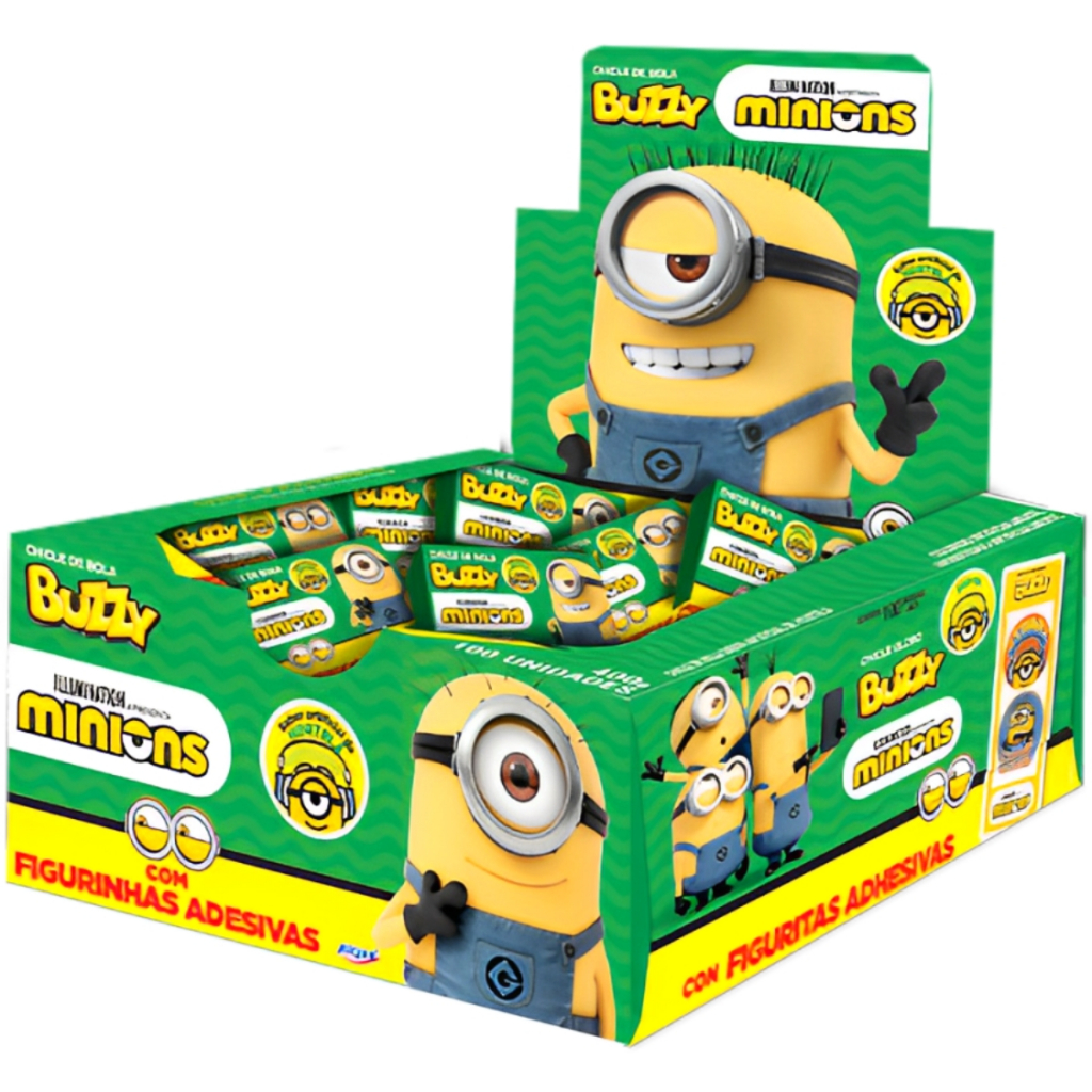 Chiclete Minions Hortelã C/90 Unidades Buzzy Chiclete Minions Hortelã C/90 Unidades Buzzy
