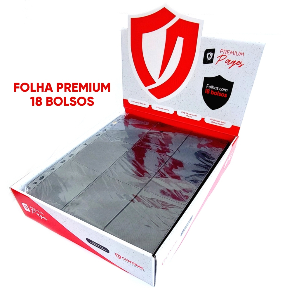 Folha Preta Premium para Fichário 18 bolsos 3×3 Central Cartas Pokémon Magic Álbum Pasta Tamanho A4 Folha Preta Premium para Fichário 18 bolsos 3×3 Central Cartas Pokémon Magic Álbum Pasta Tamanho A4