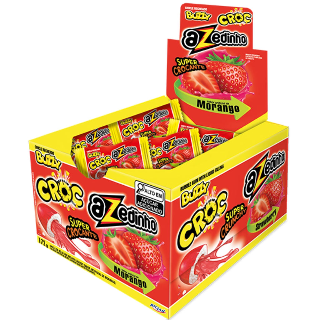 Chiclete Croc Azedinho Morango C/40un Buzzy Chiclete Croc Azedinho Morango C/40un Buzzy