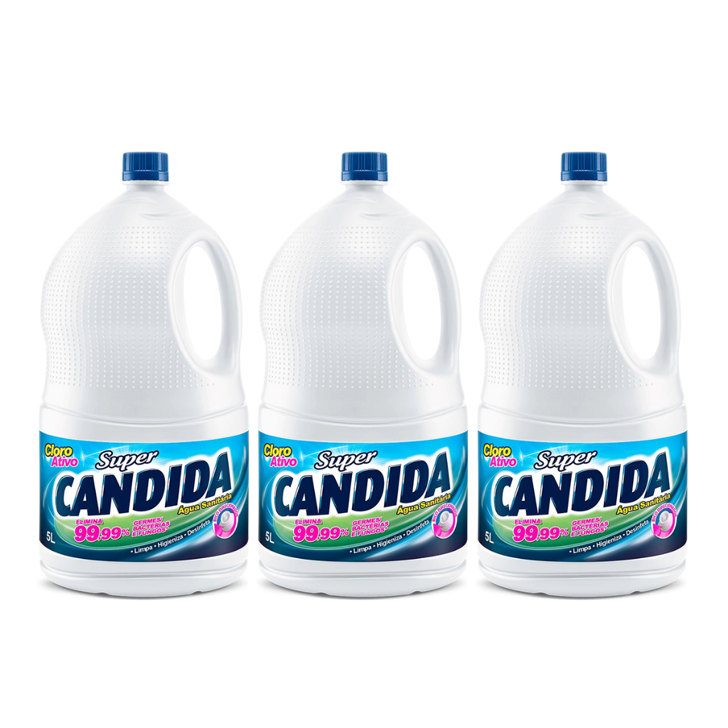 Kit 3und Água Sanitária Super Cândida 5L cada Kit 3und Água Sanitária Super Cândida 5L cada