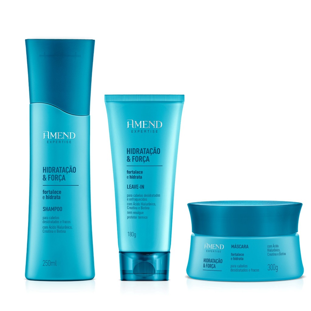 Amend Kit Hidratação e Força Shampoo 250ml + Mascara 300g + Leave-in 180g Amend Kit Hidratação e Força Shampoo 250ml + Mascara 300g + Leave-in 180g