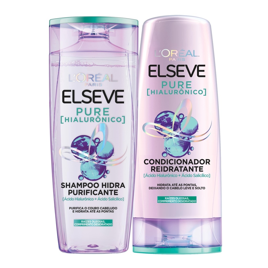 Kit Shampoo L’Oréal Paris Elseve Hialurônico Pure 400ml + Condicionador L’Oréal Paris Elseve Hialurônico Pure 400ml Kit Shampoo L’Oréal Paris Elseve Hialurônico Pure 400ml + Condicionador L’Oréal Paris Elseve Hialurônico Pure 400ml
