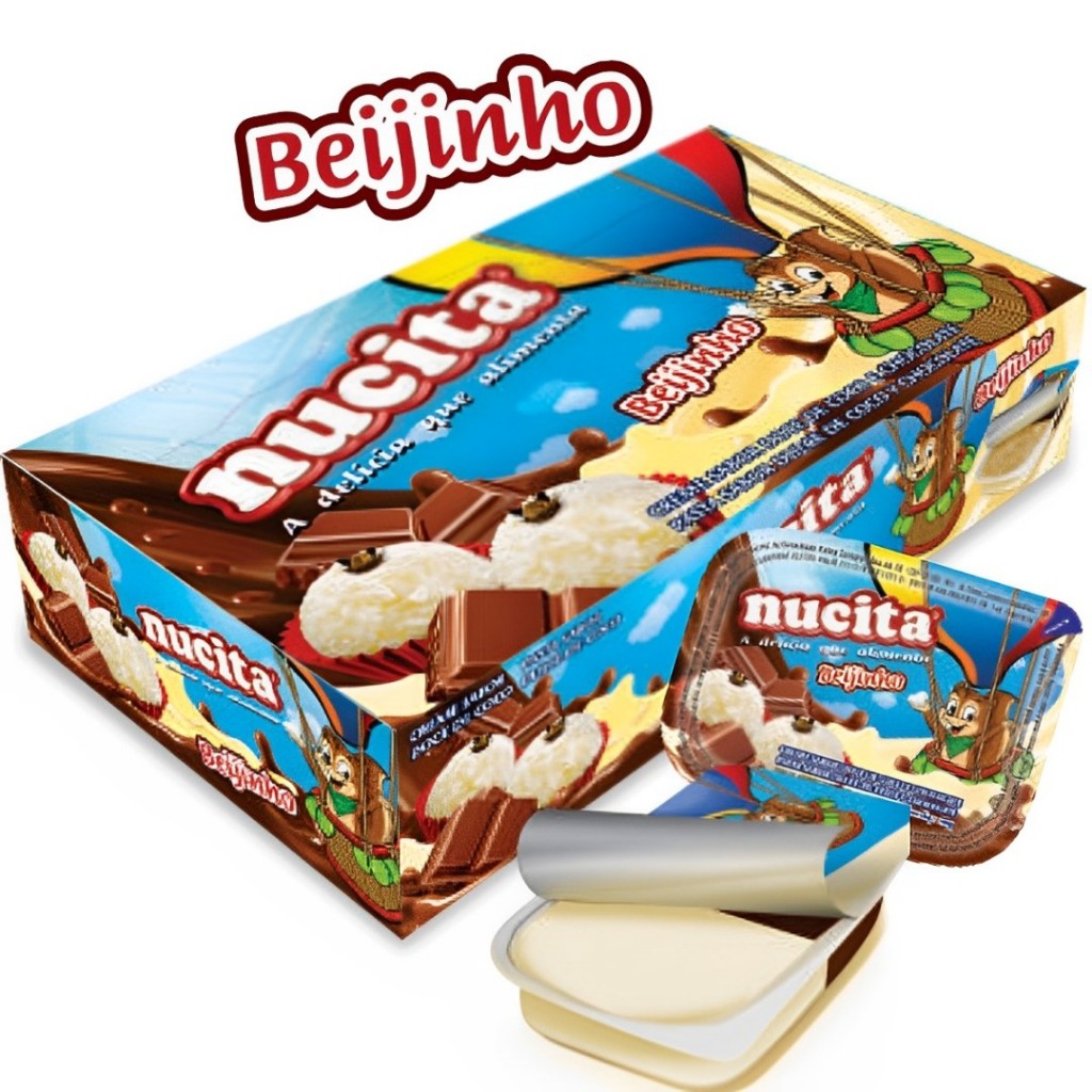 Creme Beijinho Com Chocolate 480g 48 Unidades 10g – Nucita Creme Beijinho Com Chocolate 480g 48 Unidades 10g – Nucita