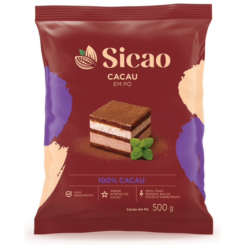 Chocolate em Pó Nobre 100% Cacau 500g Sicao Chocolate em Pó Nobre 100% Cacau 500g Sicao