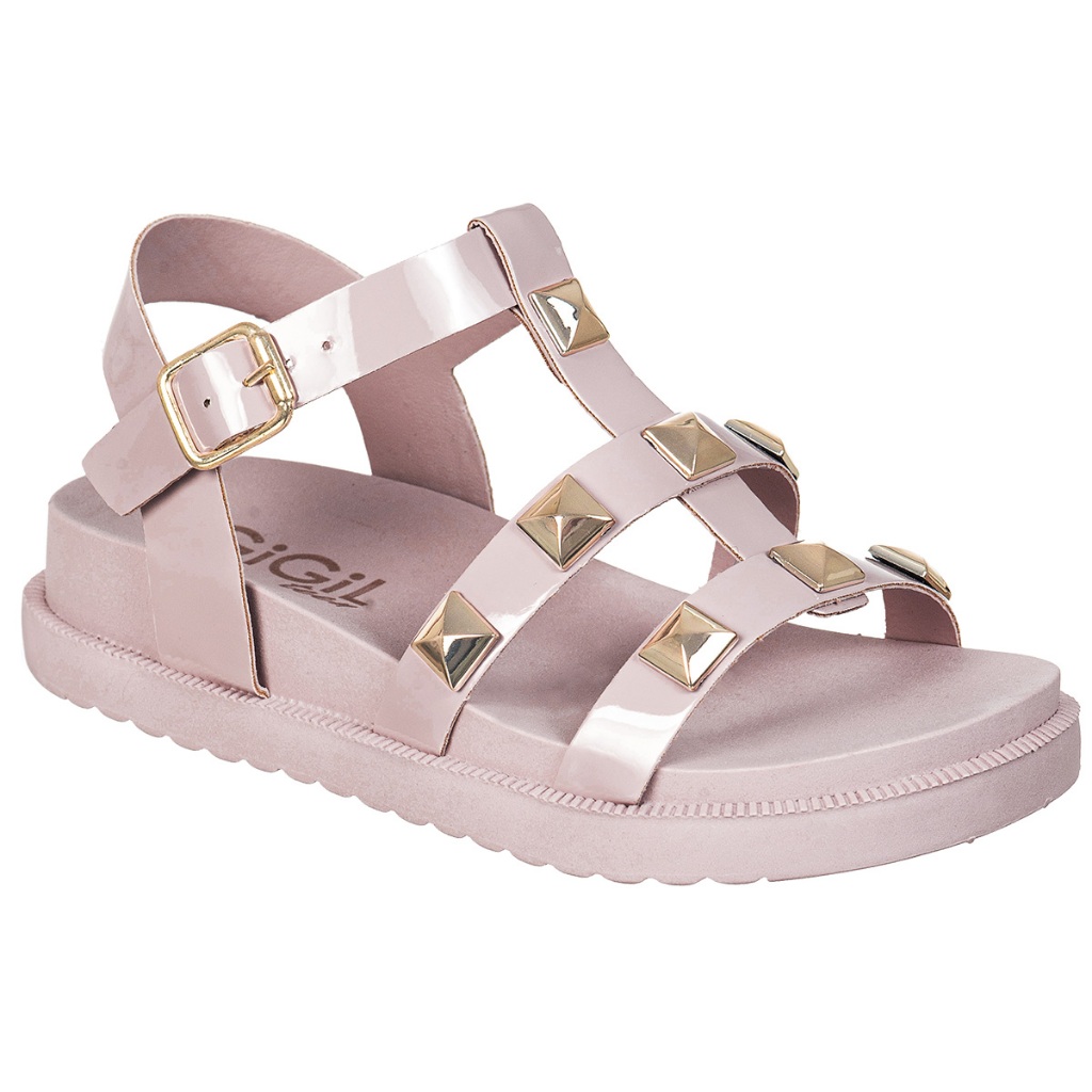 Sandália Feminina Infantil GiGiL Teen Flatform Birken Pirâmide ABS Cravo Confortável Moda Promoção Sandália Feminina Infantil GiGiL Teen Flatform Birken Pirâmide ABS Cravo Confortável Moda Promoção