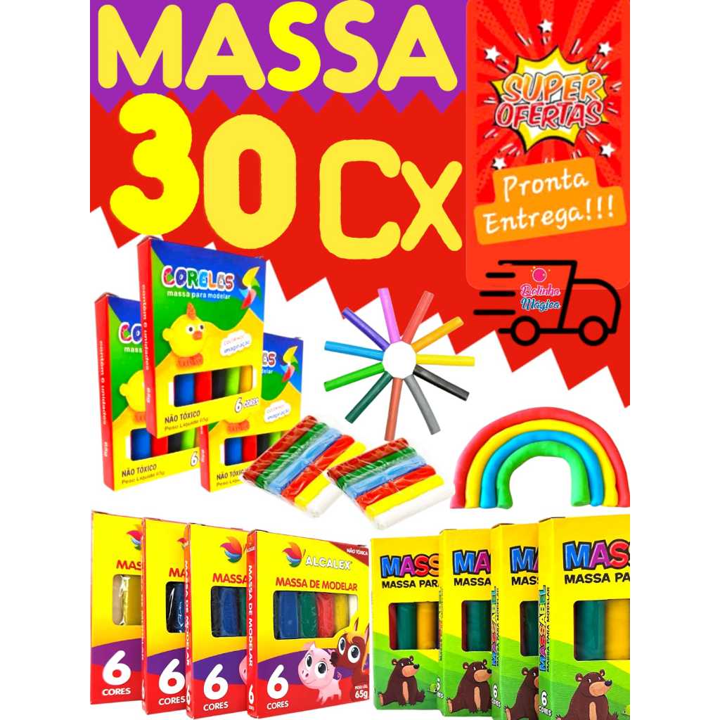 Kit 30 Cx De Massinha De Modelar Para Kit Festa Aniversario Lembrancinha Prenda Criança Diversao Kit 30 Cx De Massinha De Modelar Para Kit Festa Aniversario Lembrancinha Prenda Criança Diversao