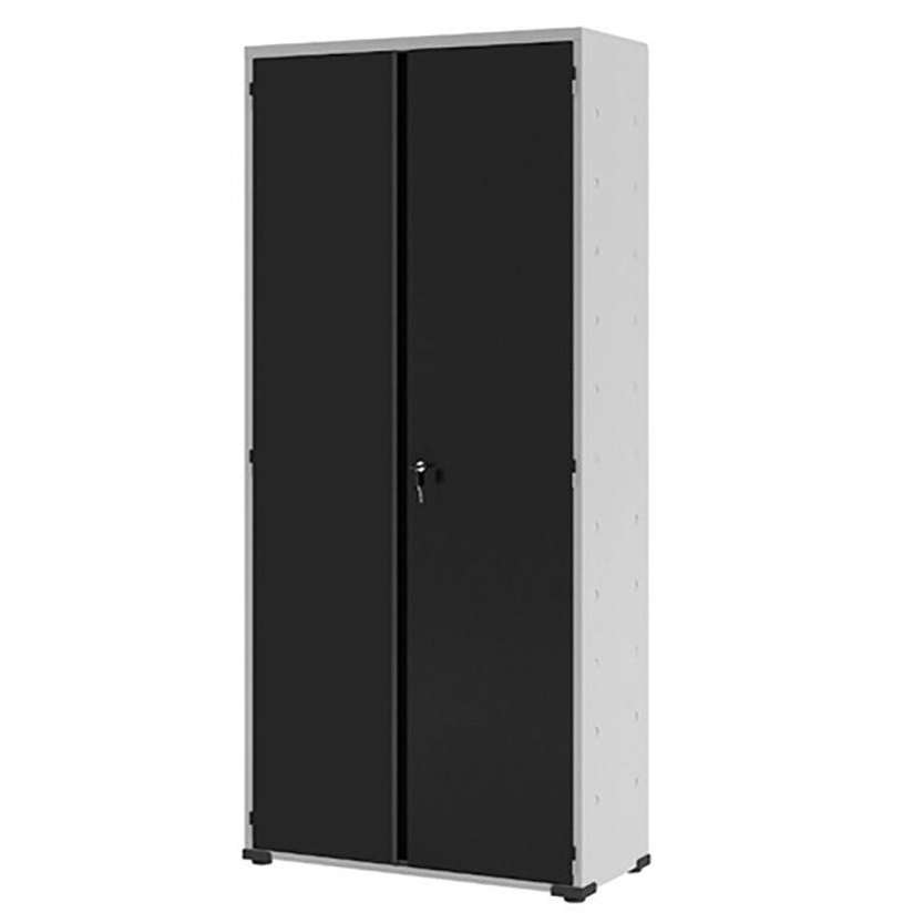 Armário de Aço 2 Portas Multiuso Organizador Escritório 3 Prateleiras EA303 Preto Armário de Aço 2 Portas Multiuso Organizador Escritório 3 Prateleiras EA303 Preto