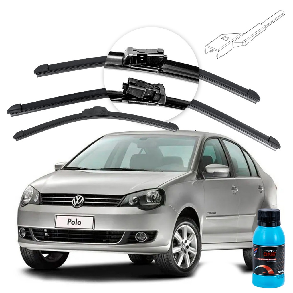 Palheta Limpador de Parabrisa Volkswagen Polo G4 ano 10 a 14 Especifica Dianteira e Traseira Palheta Limpador de Parabrisa Volkswagen Polo G4 ano 10 a 14 Especifica Dianteira e Traseira