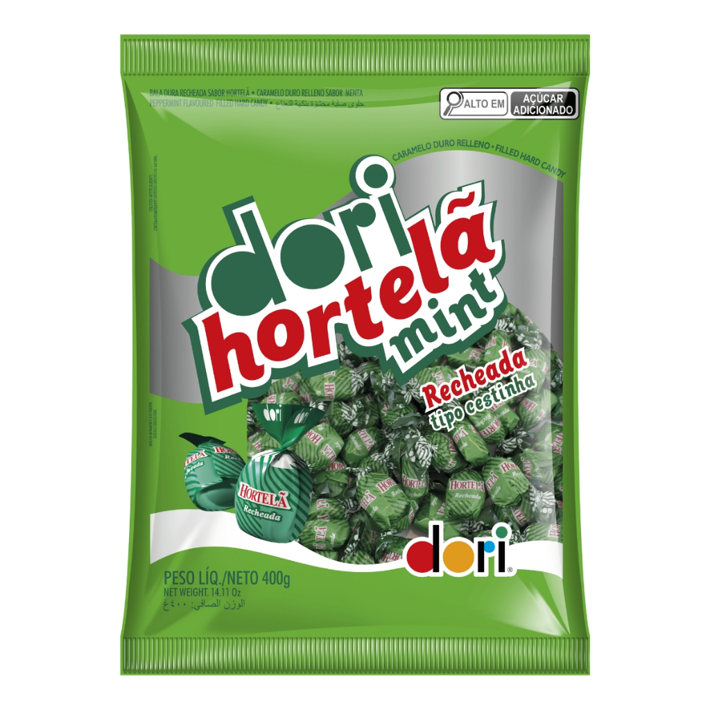 Balas Dura Recheada Hortelã Mint 400g Dori Balas Dura Recheada Hortelã Mint 400g Dori