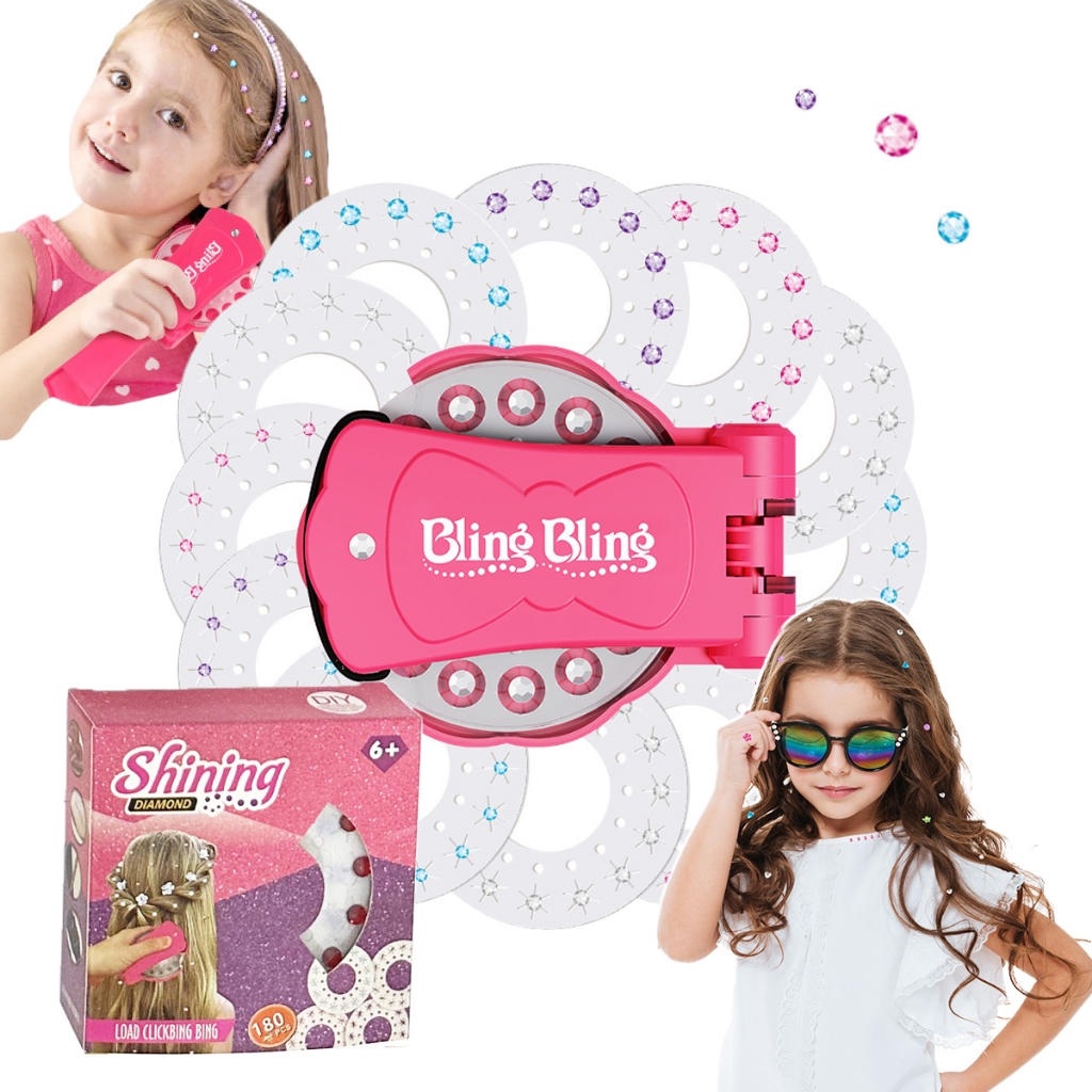 Bling Diamond Adesivas Para Cabelo 180 Gemas Com Máquina De Aplicação de Joias Bling Diamond Adesivas Para Cabelo 180 Gemas Com Máquina De Aplicação de Joias