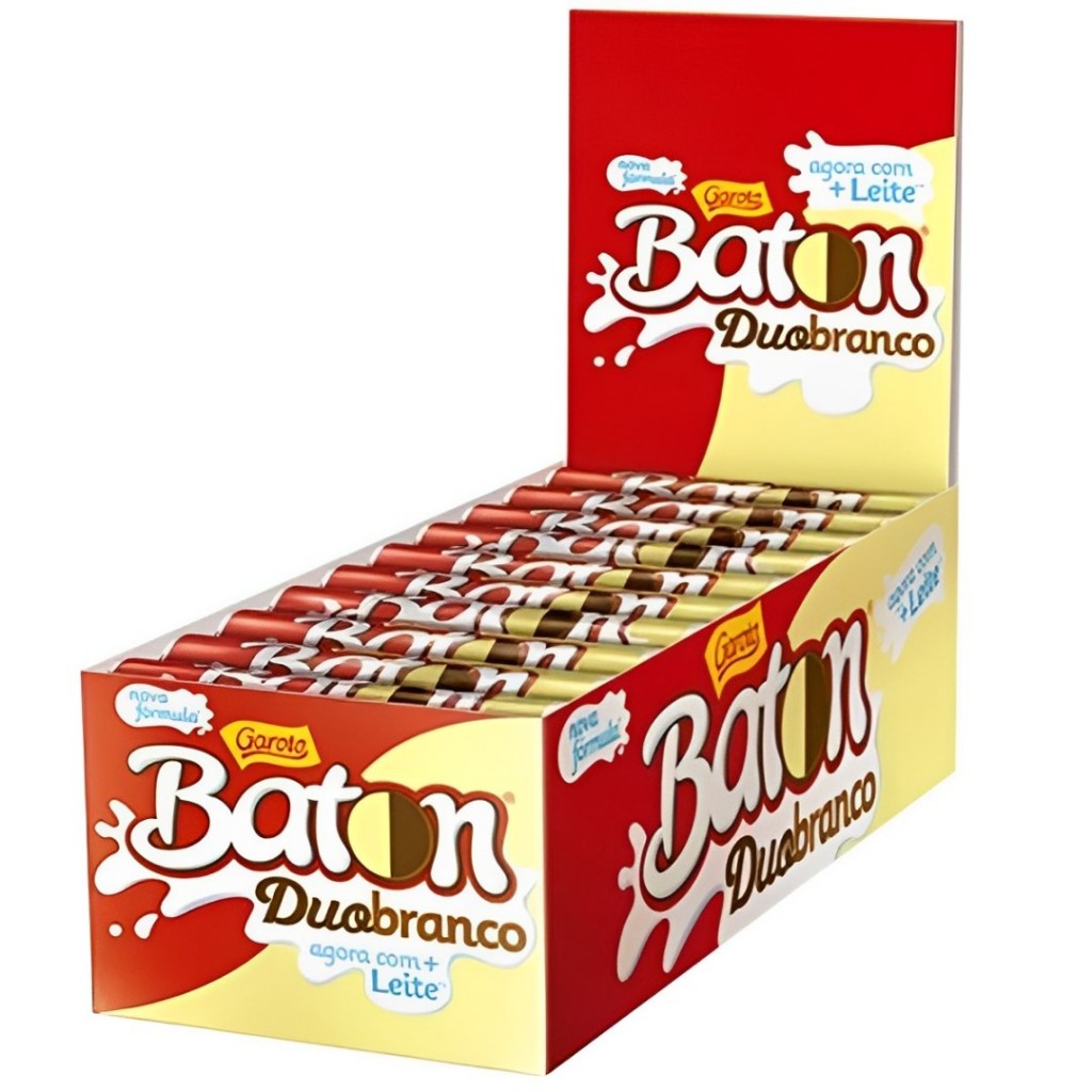 Chocolate Duo Branco Baton Ao Leite C/30Un – Garoto Chocolate Duo Branco Baton Ao Leite C/30Un – Garoto
