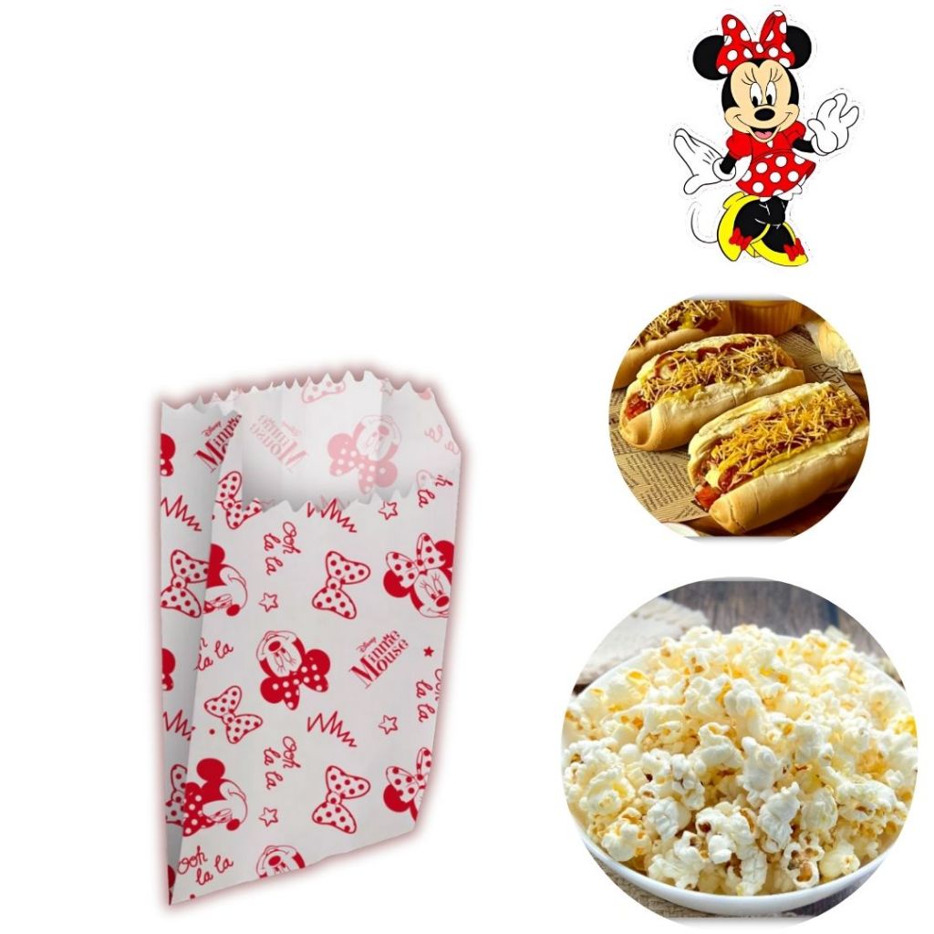 50~250 SACO DE PIPOCA HOT DOG MINNIE MOUSE Regina 50~250 SACO DE PIPOCA HOT DOG MINNIE MOUSE Regina