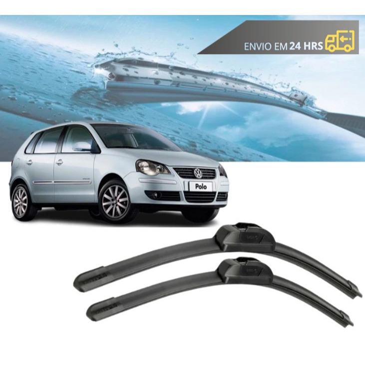 Par Palheta Limpador Parabrisa Polo Hatch e Sedan 2001 até 2012